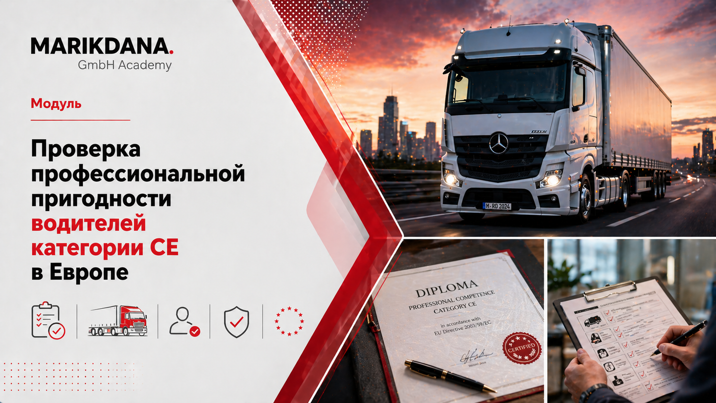 Проверка профессиональной пригодности водителей категории CE в Европе